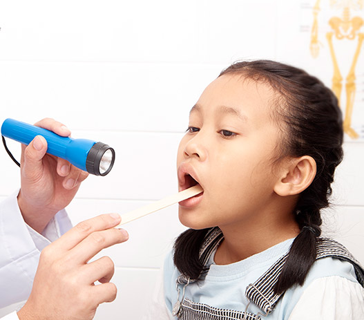 a child receiving nasoendoscopy. Pediatric ENT Singapore