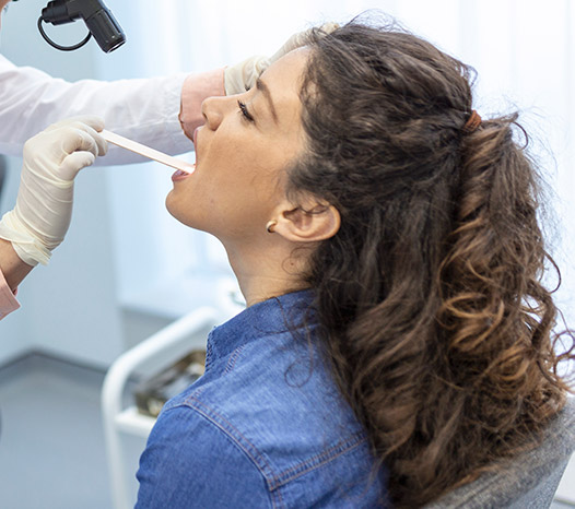 woman receiving nasoendoscopy